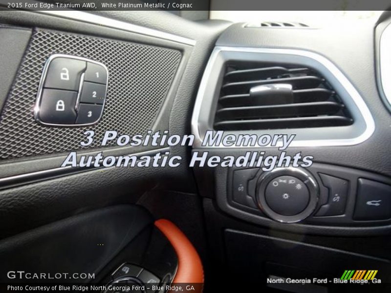 White Platinum Metallic / Cognac 2015 Ford Edge Titanium AWD