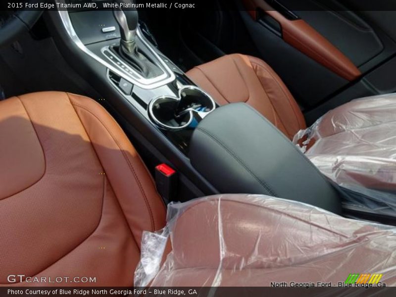 White Platinum Metallic / Cognac 2015 Ford Edge Titanium AWD