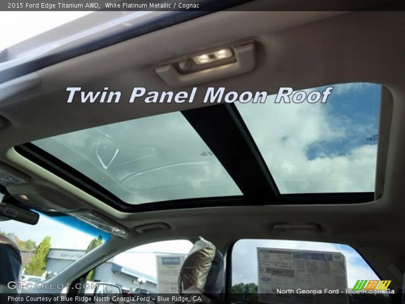 White Platinum Metallic / Cognac 2015 Ford Edge Titanium AWD