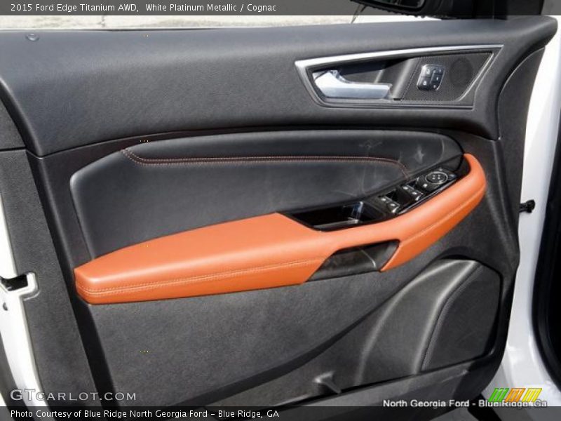 White Platinum Metallic / Cognac 2015 Ford Edge Titanium AWD