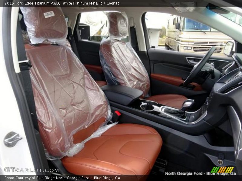 White Platinum Metallic / Cognac 2015 Ford Edge Titanium AWD