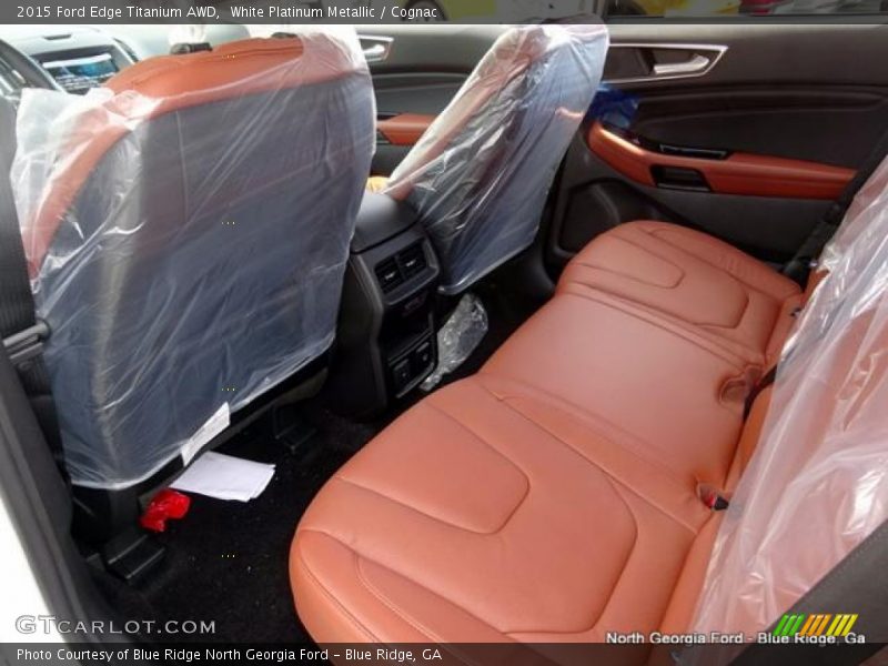 White Platinum Metallic / Cognac 2015 Ford Edge Titanium AWD