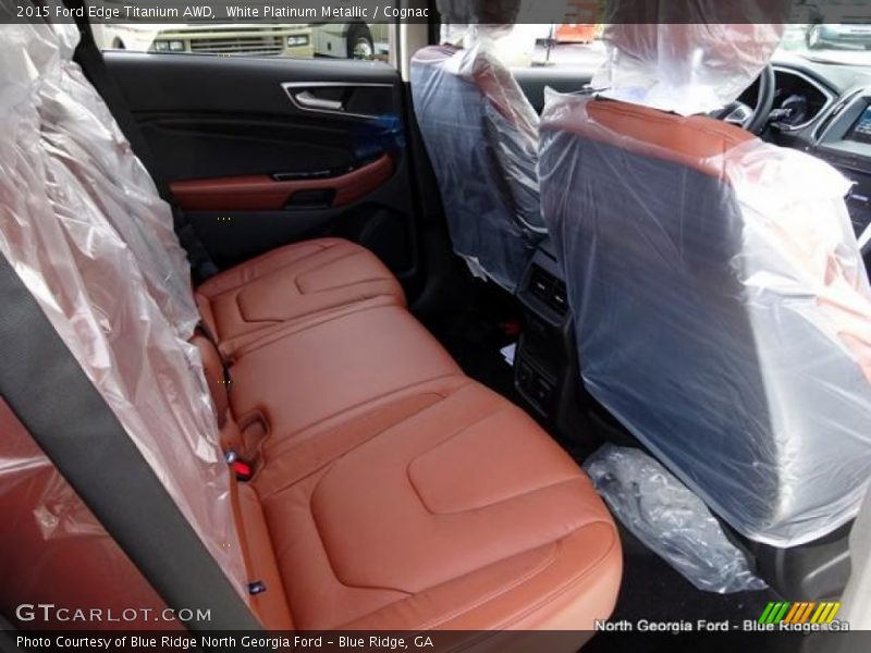 White Platinum Metallic / Cognac 2015 Ford Edge Titanium AWD