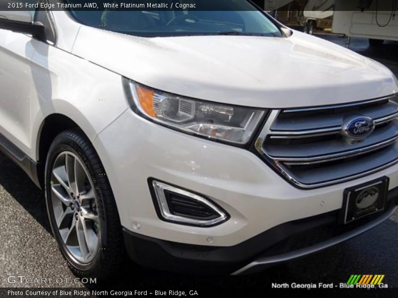 White Platinum Metallic / Cognac 2015 Ford Edge Titanium AWD