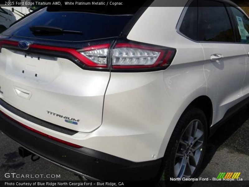 White Platinum Metallic / Cognac 2015 Ford Edge Titanium AWD