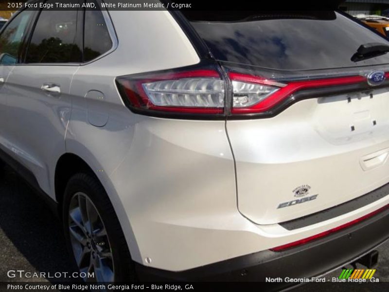White Platinum Metallic / Cognac 2015 Ford Edge Titanium AWD