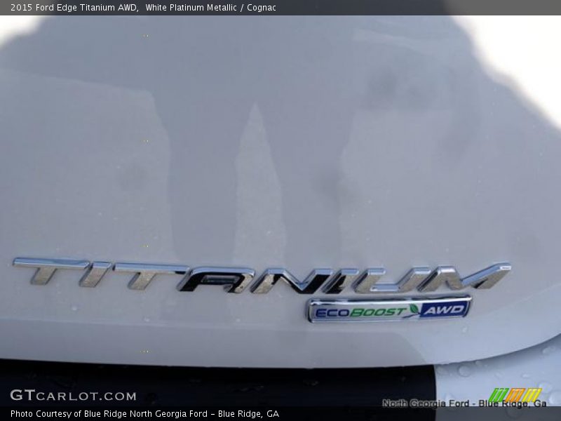 White Platinum Metallic / Cognac 2015 Ford Edge Titanium AWD