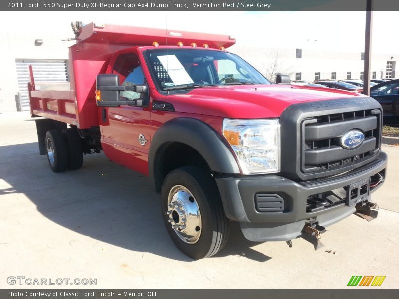 Vermillion Red / Steel Grey 2011 Ford F550 Super Duty XL Regular Cab 4x4 Dump Truck