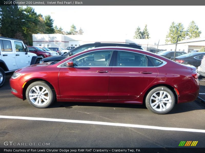 Velvet Red Pearl / Black 2016 Chrysler 200 Limited