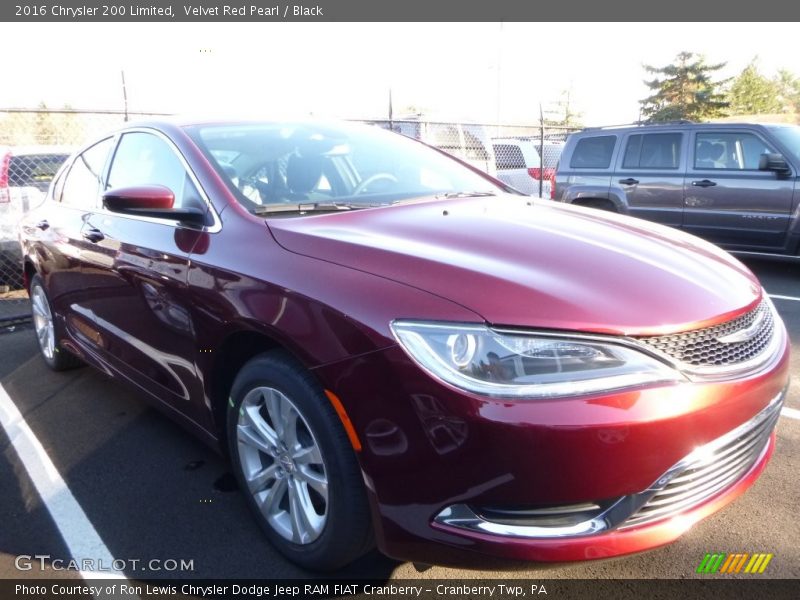 Velvet Red Pearl / Black 2016 Chrysler 200 Limited