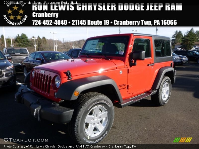 Firecracker Red / Black 2016 Jeep Wrangler Sport