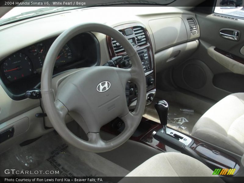 White Pearl / Beige 2004 Hyundai Sonata V6