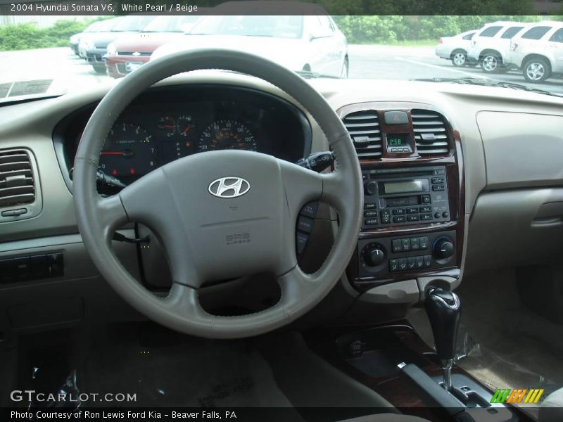 White Pearl / Beige 2004 Hyundai Sonata V6