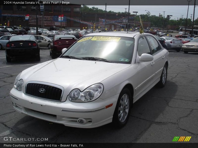 White Pearl / Beige 2004 Hyundai Sonata V6
