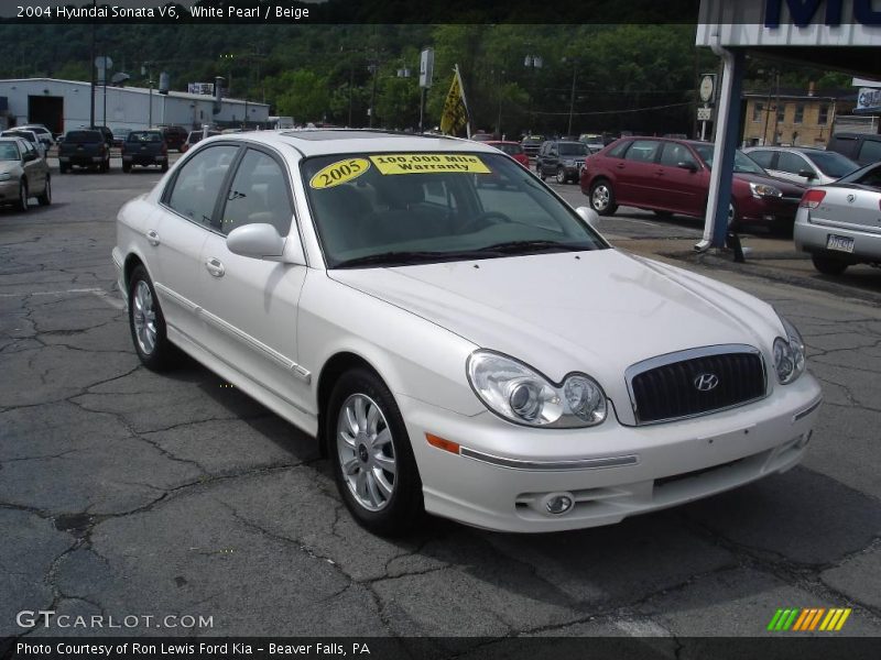 White Pearl / Beige 2004 Hyundai Sonata V6