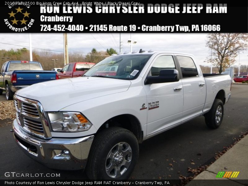 Bright White / Black/Diesel Gray 2016 Ram 2500 Big Horn Crew Cab 4x4