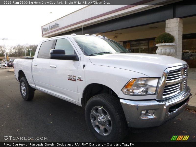Bright White / Black/Diesel Gray 2016 Ram 2500 Big Horn Crew Cab 4x4