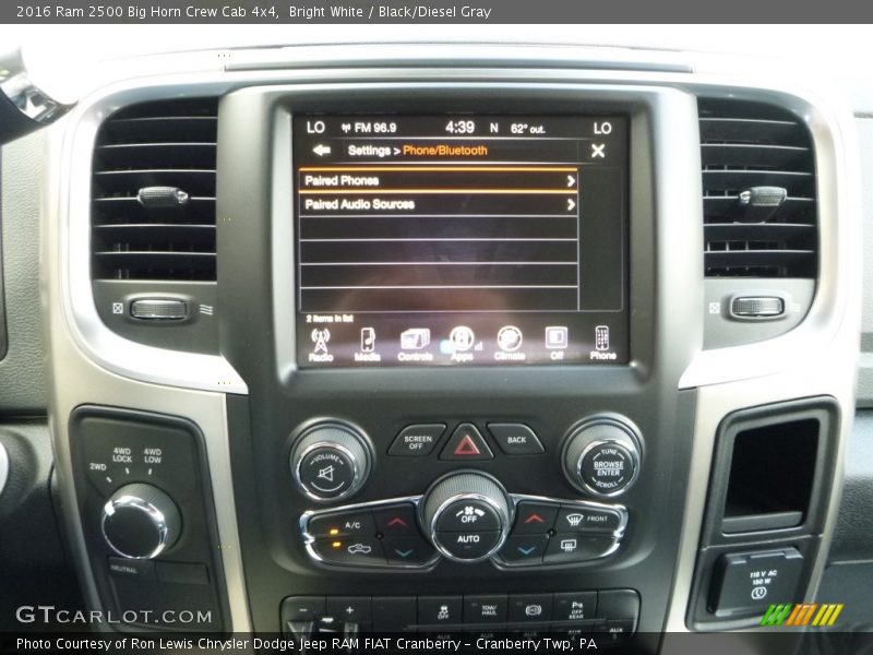 Bright White / Black/Diesel Gray 2016 Ram 2500 Big Horn Crew Cab 4x4
