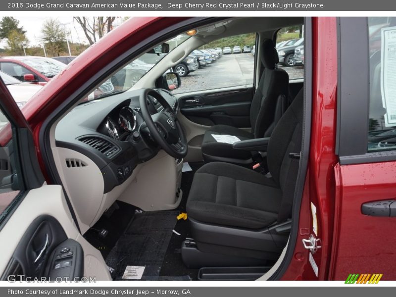 Deep Cherry Red Crystal Pearl / Black/Light Graystone 2016 Dodge Grand Caravan American Value Package