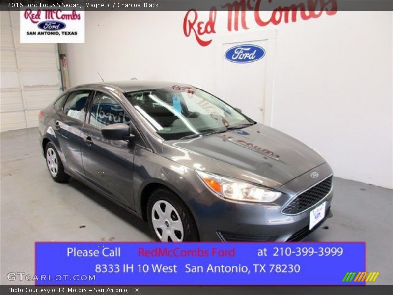 Magnetic / Charcoal Black 2016 Ford Focus S Sedan