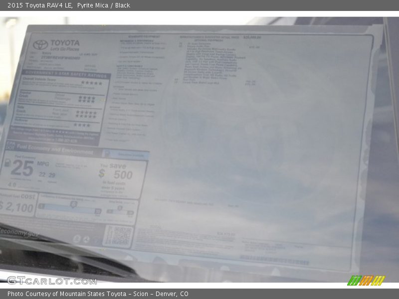Pyrite Mica / Black 2015 Toyota RAV4 LE