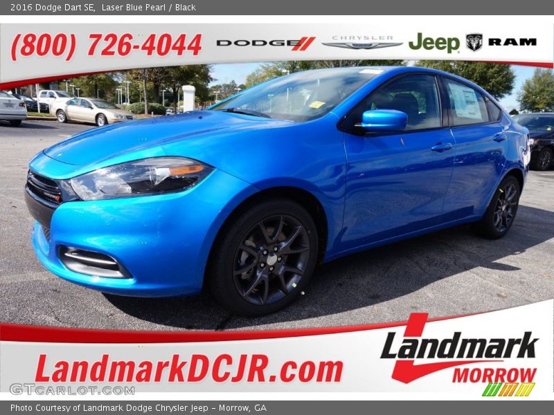 Laser Blue Pearl / Black 2016 Dodge Dart SE