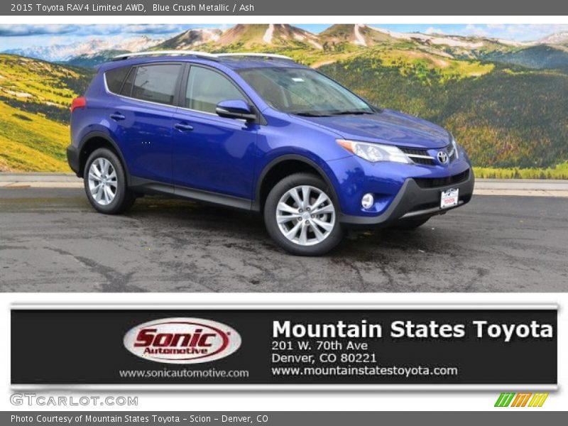 Blue Crush Metallic / Ash 2015 Toyota RAV4 Limited AWD