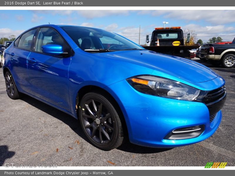 Laser Blue Pearl / Black 2016 Dodge Dart SE