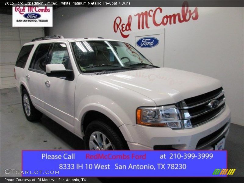 White Platinum Metallic Tri-Coat / Dune 2015 Ford Expedition Limited