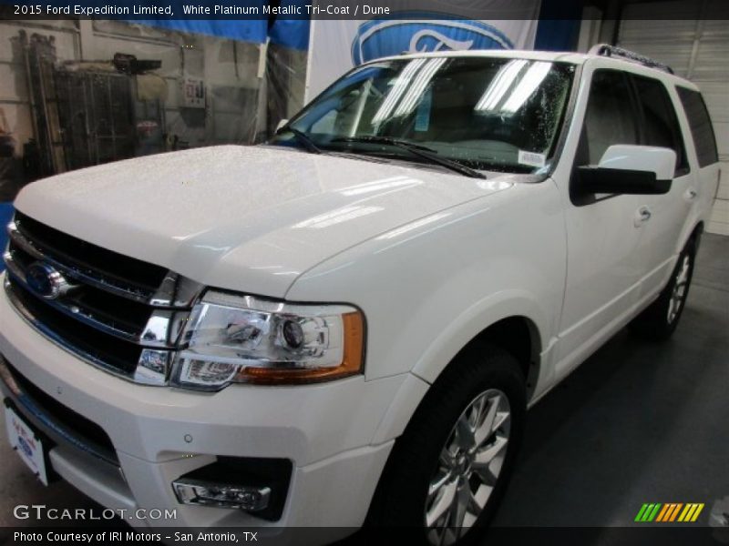 White Platinum Metallic Tri-Coat / Dune 2015 Ford Expedition Limited