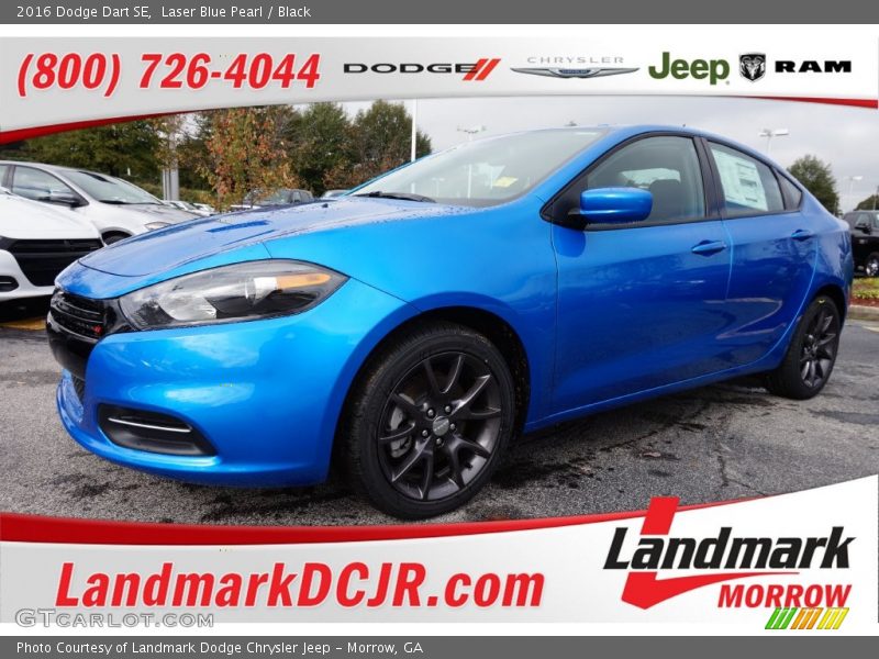 Laser Blue Pearl / Black 2016 Dodge Dart SE