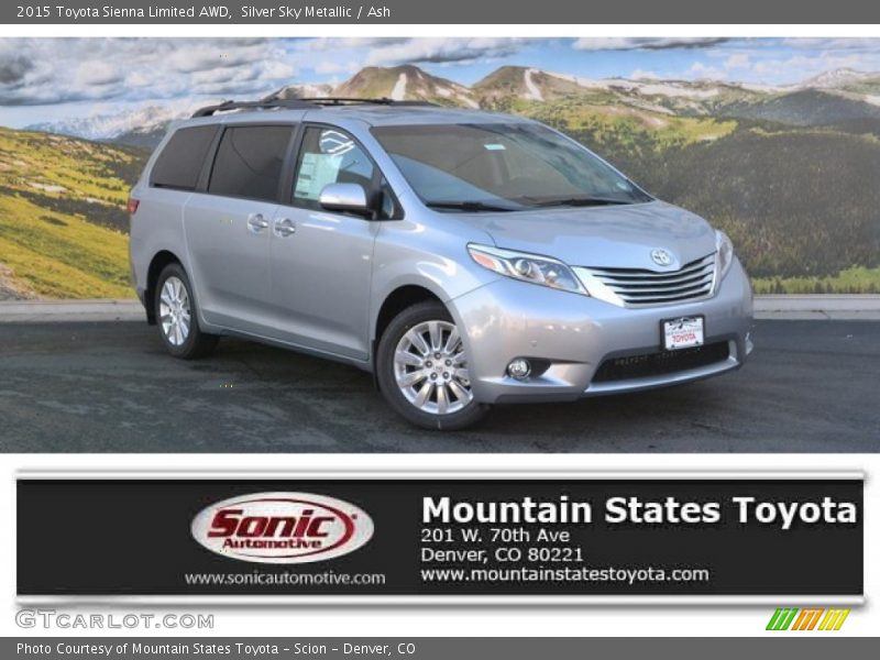Silver Sky Metallic / Ash 2015 Toyota Sienna Limited AWD