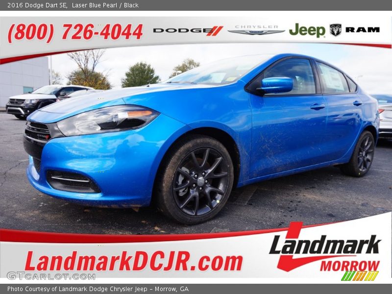 Laser Blue Pearl / Black 2016 Dodge Dart SE