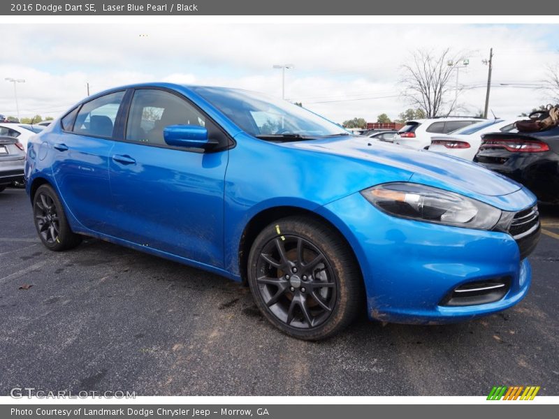 Laser Blue Pearl / Black 2016 Dodge Dart SE