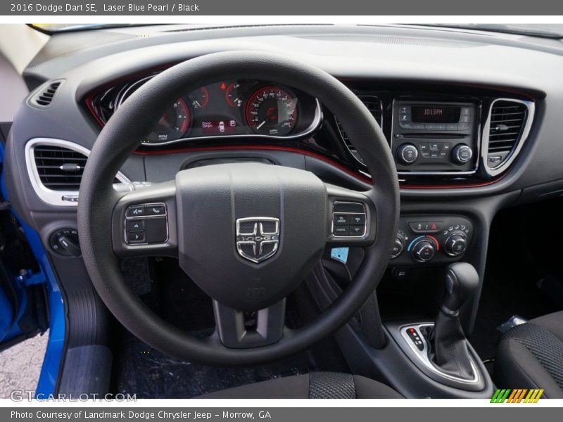 Laser Blue Pearl / Black 2016 Dodge Dart SE