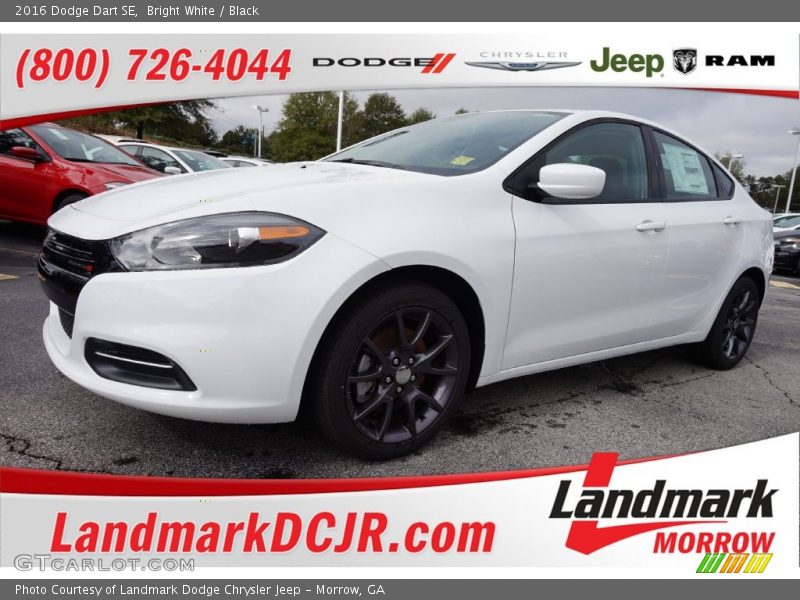 Bright White / Black 2016 Dodge Dart SE
