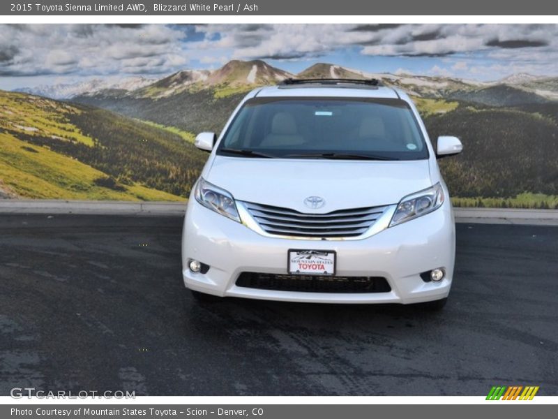 Blizzard White Pearl / Ash 2015 Toyota Sienna Limited AWD