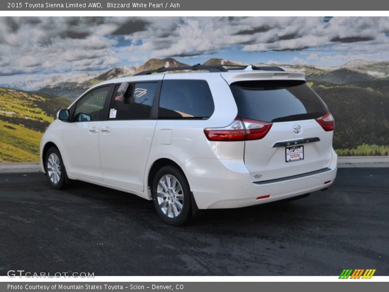 Blizzard White Pearl / Ash 2015 Toyota Sienna Limited AWD