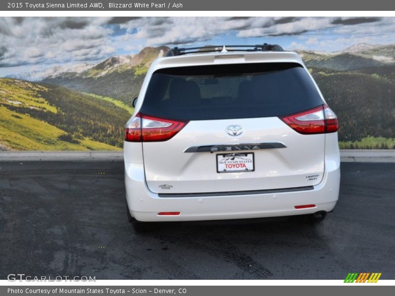 Blizzard White Pearl / Ash 2015 Toyota Sienna Limited AWD