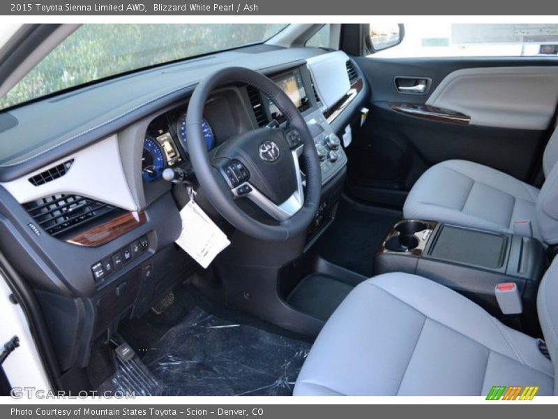 Blizzard White Pearl / Ash 2015 Toyota Sienna Limited AWD