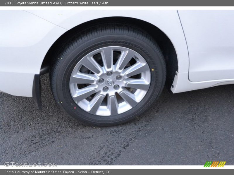 Blizzard White Pearl / Ash 2015 Toyota Sienna Limited AWD