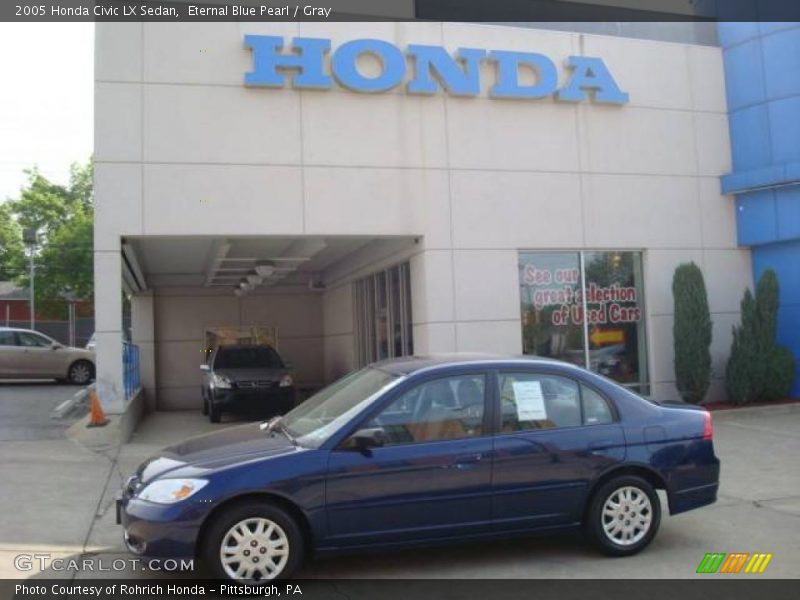 Eternal Blue Pearl / Gray 2005 Honda Civic LX Sedan