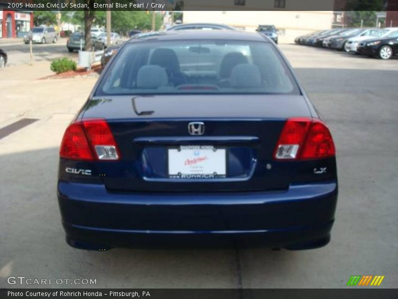 Eternal Blue Pearl / Gray 2005 Honda Civic LX Sedan