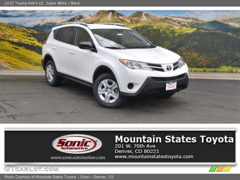 Super White / Black 2015 Toyota RAV4 LE