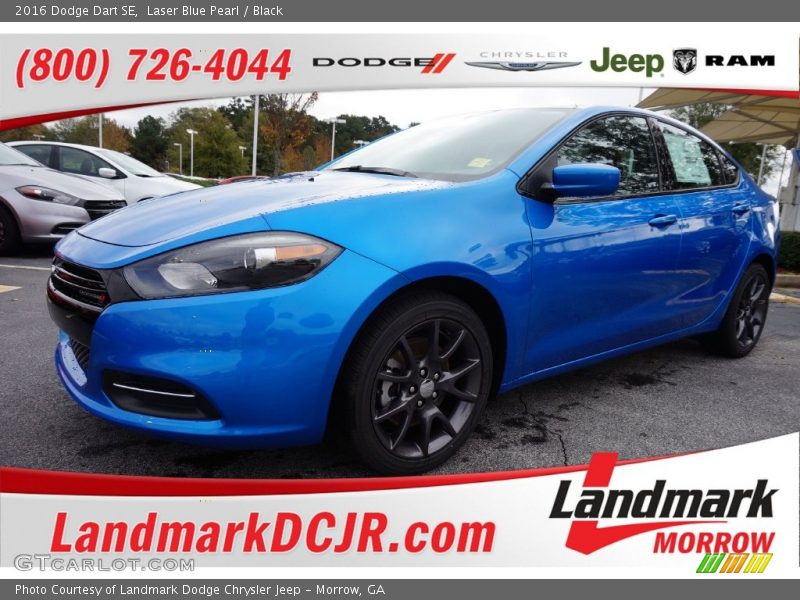 Laser Blue Pearl / Black 2016 Dodge Dart SE