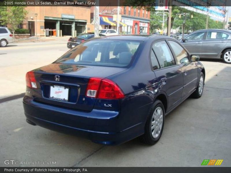 Eternal Blue Pearl / Gray 2005 Honda Civic LX Sedan