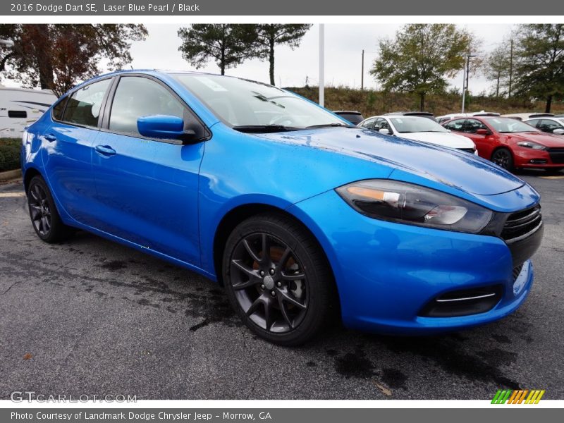 Laser Blue Pearl / Black 2016 Dodge Dart SE