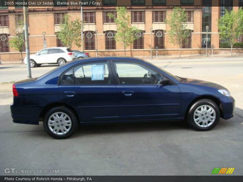 Eternal Blue Pearl / Gray 2005 Honda Civic LX Sedan