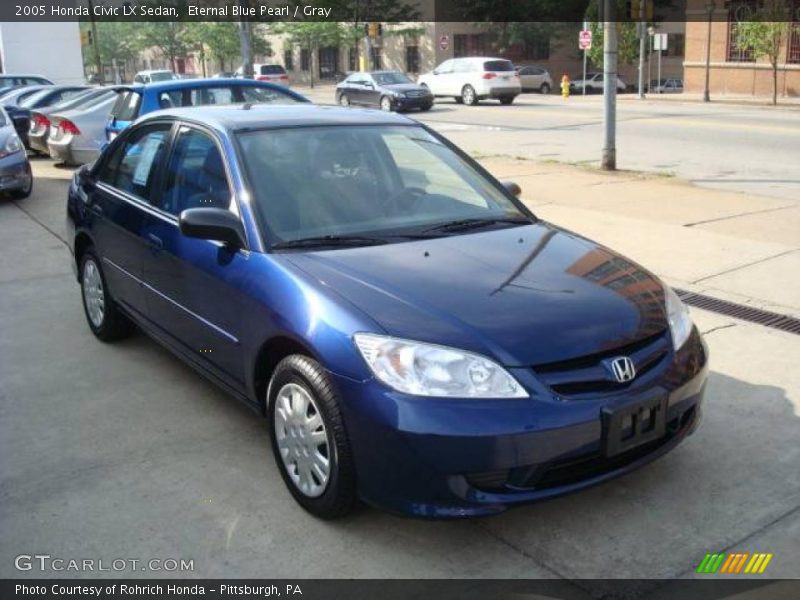 Eternal Blue Pearl / Gray 2005 Honda Civic LX Sedan