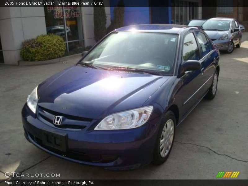 Eternal Blue Pearl / Gray 2005 Honda Civic LX Sedan